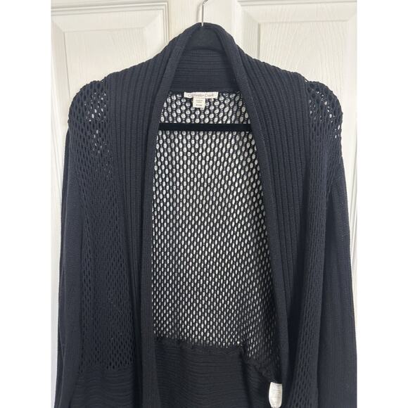 Coldwater Creek Rabbit Hair Blend Black Open Front Long Line Cardigan Size XL - Picture 3 of 8